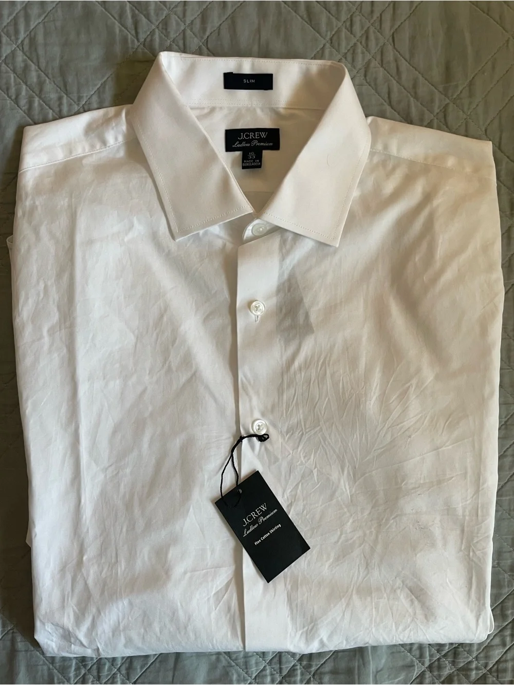 J. CREW Ludlow Premium fine cotton dress shirt in White 16/33 NWT $148 BM493